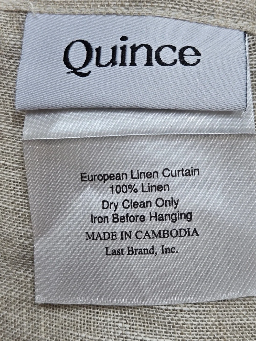 NWT QUINCE Set Of 2 48x108 European Linen Sheer Curtains Flax 9961